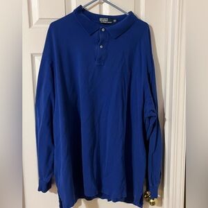 Polo Ralph Lauren Big and Tall Royal Blue Long Sleeve Polo Size 3XLT